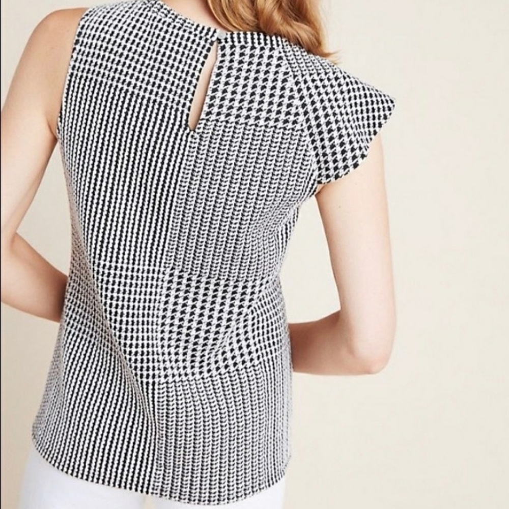 🖤🤍 Dolan Callan Houndstooth Ruffled Top - Picture 3 of 8